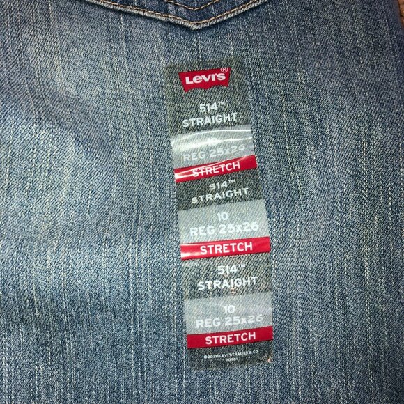 NWT LEVI'S 514 JEANS SIZE 25X26 BLUE DENIM STRETCH STRAIGHT LEG Womens - Picture 7 of 7